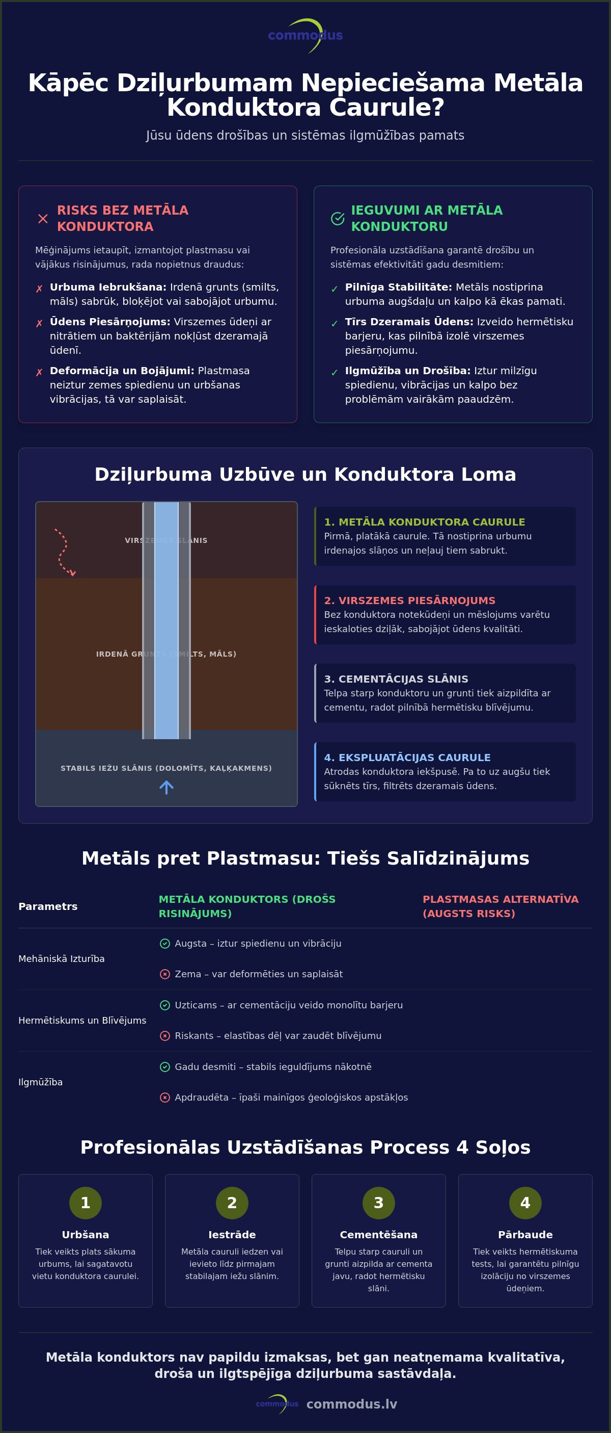 Kāpēc nepieciešama konduktora metāla caurule